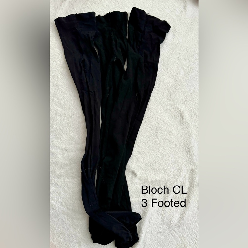 Bloch black child dance tights bundle 3 footed and child large